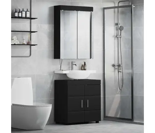 Vannas Istabas Mēbeļu Komplekts Tulum Melna Inženierijas Koks Vidaxl