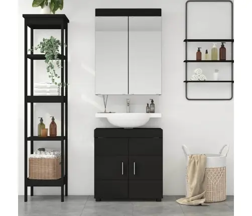 Vannas Istabas Mēbeļu Komplekts Tulum Melna Inženierijas Koks Vidaxl