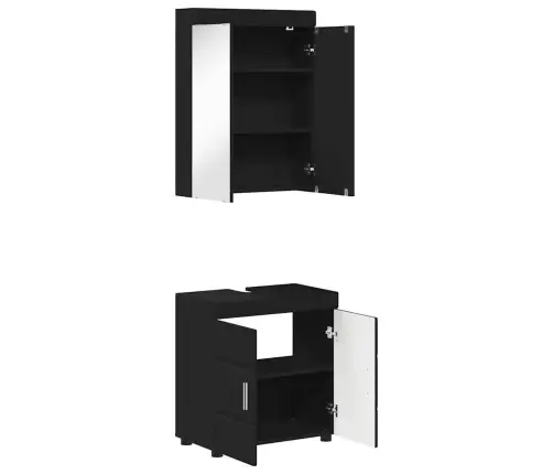 Vannas Istabas Mēbeļu Komplekts Tulum Melna Inženierijas Koks Vidaxl