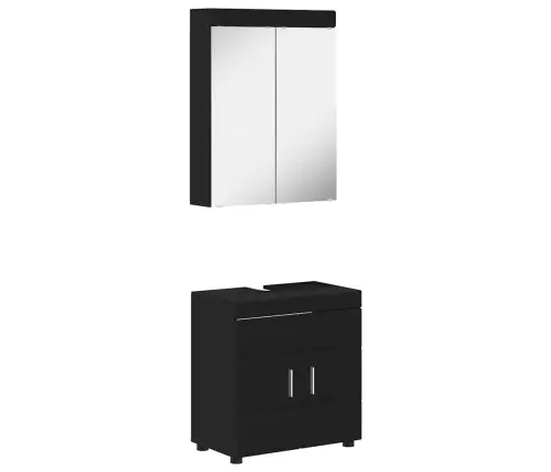 Vannas Istabas Mēbeļu Komplekts Tulum Melna Inženierijas Koks Vidaxl