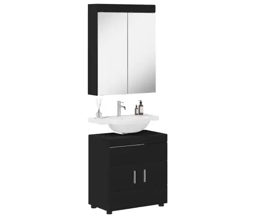 Vannas Istabas Mēbeļu Komplekts Tulum Melna Inženierijas Koks Vidaxl