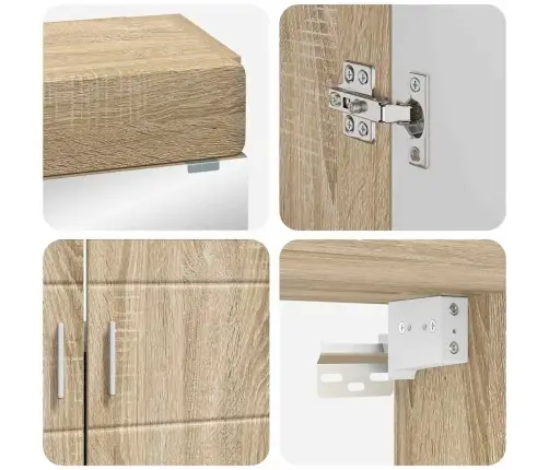 Vannas Istabas Mēbeļu Komplekts Ar Plauktu Tulum Sonoma Ozols Vidaxl