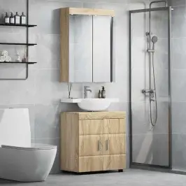 Vannas Istabas Mēbeļu Komplekts Ar Plauktu Tulum Sonoma Ozols Vidaxl