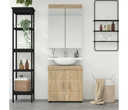 Vannas Istabas Mēbeļu Komplekts Ar Plauktu Tulum Sonoma Ozols Vidaxl