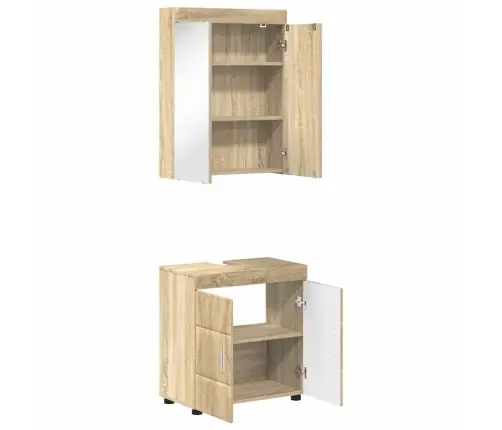 Vannas Istabas Mēbeļu Komplekts Ar Plauktu Tulum Sonoma Ozols Vidaxl