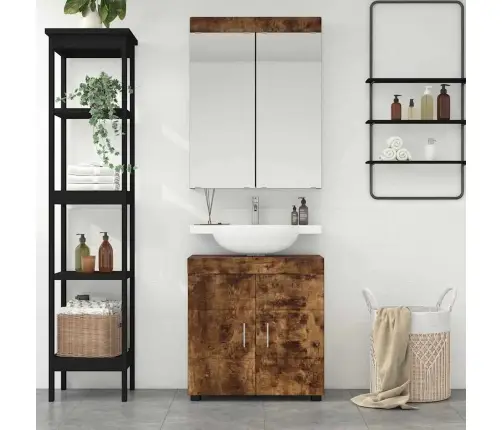 Vannas Istabas Mēbeļu Komplekts Ar Plauktu Tulum Dūmaka Ozols Vidaxl