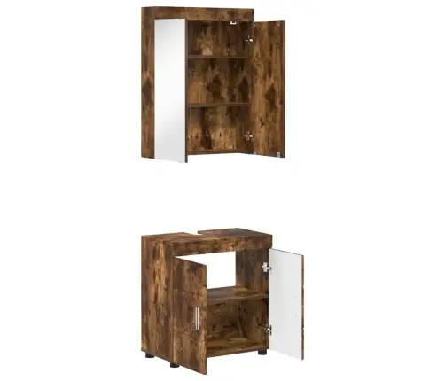 Vannas Istabas Mēbeļu Komplekts Ar Plauktu Tulum Dūmaka Ozols Vidaxl