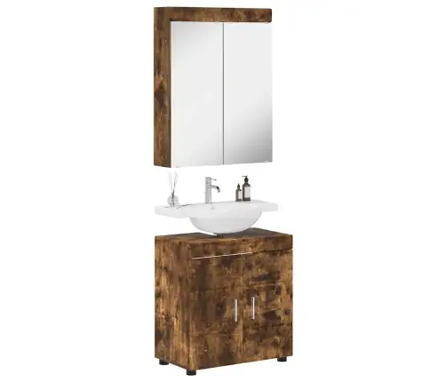 Vannas Istabas Mēbeļu Komplekts Ar Plauktu Tulum Dūmaka Ozols Vidaxl