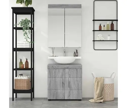 Vonios Baldų Rinkinys Tulum Pilkas Sonoma Apdirbta Mediena