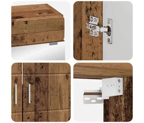 Vannas Istabas Mēbeļu Komplekts Ar Plauktu Tulum Vecs Koks Vidaxl