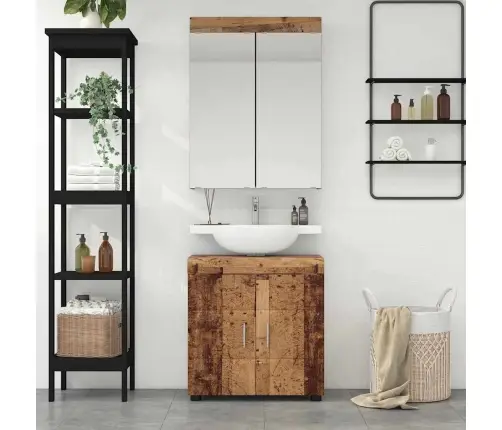 Vannas Istabas Mēbeļu Komplekts Ar Plauktu Tulum Vecs Koks Vidaxl