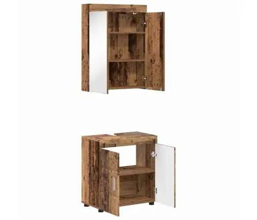 Vannas Istabas Mēbeļu Komplekts Ar Plauktu Tulum Vecs Koks Vidaxl