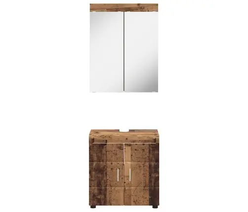 Vannas Istabas Mēbeļu Komplekts Ar Plauktu Tulum Vecs Koks Vidaxl