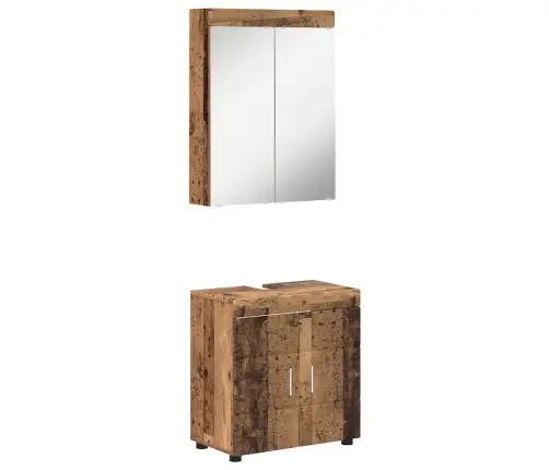 Vannas Istabas Mēbeļu Komplekts Ar Plauktu Tulum Vecs Koks Vidaxl