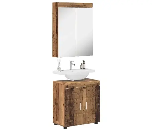 Vannas Istabas Mēbeļu Komplekts Ar Plauktu Tulum Vecs Koks Vidaxl