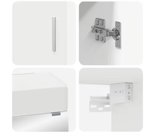 Vannas Istabas Mēbeļu Komplekts Tulum Balts Inženierijas Koks Vidaxl