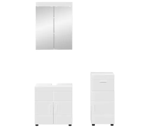 Vannas Istabas Mēbeļu Komplekts Tulum Balts Inženierijas Koks Vidaxl