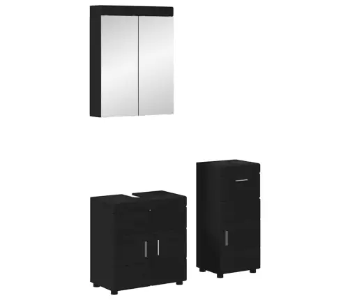 Vannas Istabas Mēbeļu Komplekts Tulum Melna Inženierijas Koks Vidaxl