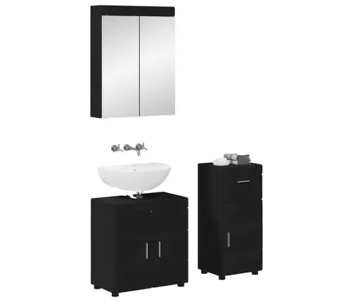 Vannas Istabas Mēbeļu Komplekts Tulum Melna Inženierijas Koks Vidaxl