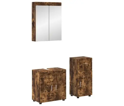 Vannas Istabas Mēbeļu Komplekts Ar Atvilktni Tulum Dūmaka Ozols Vidaxl