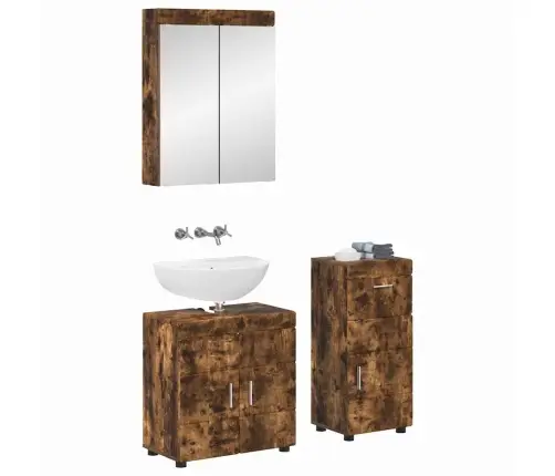 Vannas Istabas Mēbeļu Komplekts Ar Atvilktni Tulum Dūmaka Ozols Vidaxl