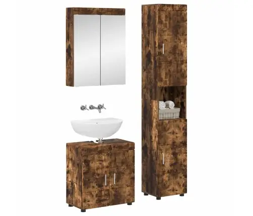 Vonios Baldų Rinkinys Tulum Rūkyta Ąžuolas Apdirbta Mediena