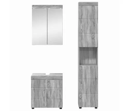 Vannas Istabas Mēbeļu Komplekts Ar Plauktu Tulum Pelēks Sonoma Vidaxl