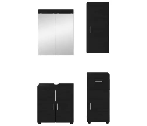 Vannas Istabas Mēbeļu Komplekts Tulum Melna Inženierijas Koks Vidaxl