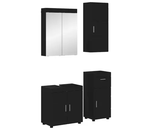 Vannas Istabas Mēbeļu Komplekts Tulum Melna Inženierijas Koks Vidaxl