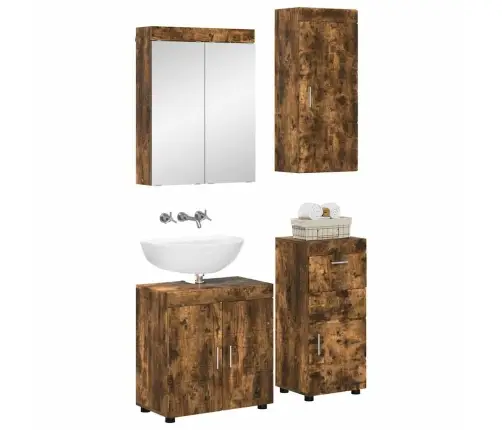 Vonios Baldų Rinkinys Tulum Rūkyta Ąžuolas Apdirbta Mediena