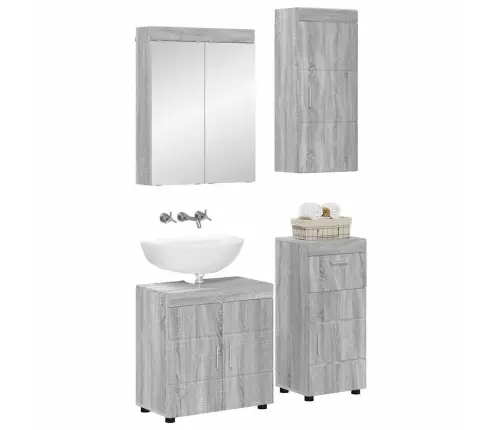 Vonios Baldų Rinkinys Tulum Pilkas Sonoma Apdirbta Mediena