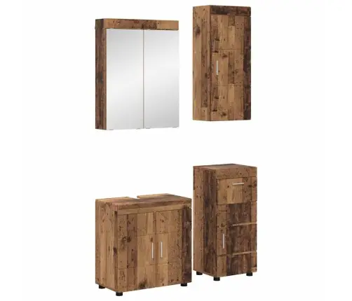 Vonios Baldų Rinkinys Tulum Senas Medis Apdirbta Mediena