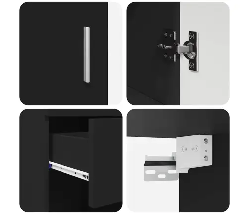 Vannas Istabas Mēbeļu Komplekts Tulum Melna Inženierijas Koks Vidaxl