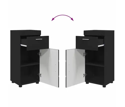 Vannas Istabas Mēbeļu Komplekts Tulum Melna Inženierijas Koks Vidaxl