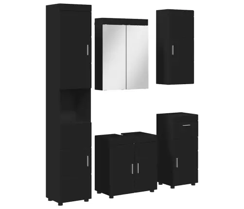 Vannas Istabas Mēbeļu Komplekts Tulum Melna Inženierijas Koks Vidaxl