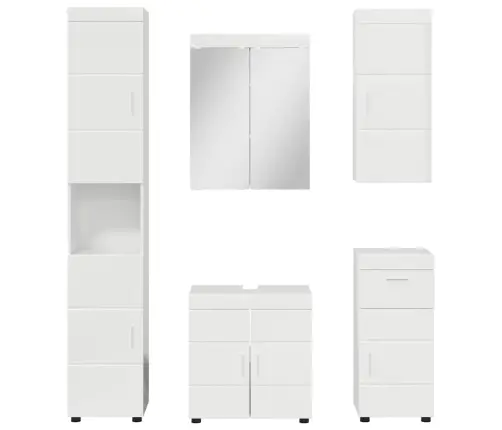 Vannitoa Mööbleset Uksega Tulum Kergelt Läikiv Valge Tehispuit