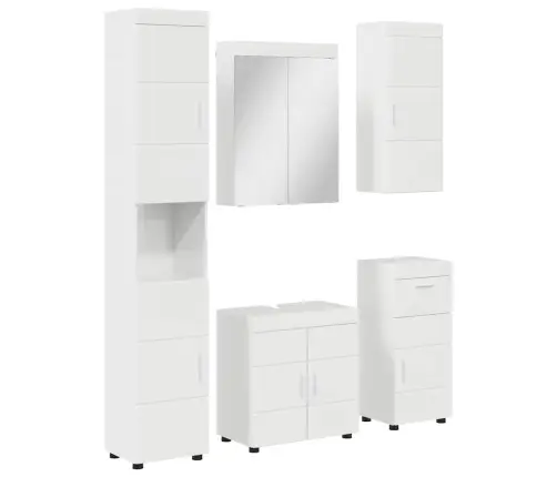 Vannitoa Mööbleset Uksega Tulum Kergelt Läikiv Valge Tehispuit