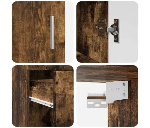 Vannas Istabas Mēbeļu Komplekts Ar Atvilktni Tulum Dūmaka Ozols Vidaxl