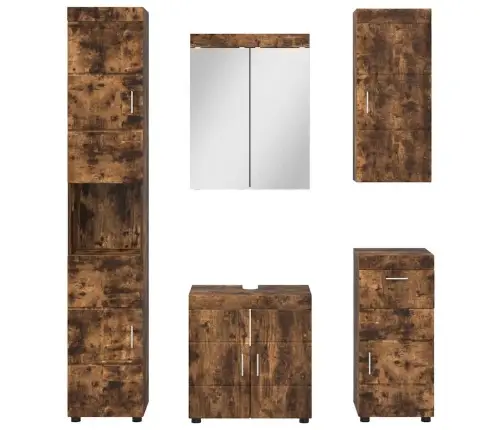 Vannas Istabas Mēbeļu Komplekts Ar Atvilktni Tulum Dūmaka Ozols Vidaxl