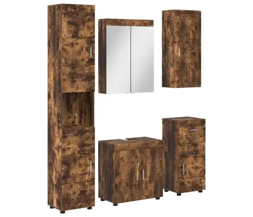 Vannas Istabas Mēbeļu Komplekts Ar Atvilktni Tulum Dūmaka Ozols Vidaxl