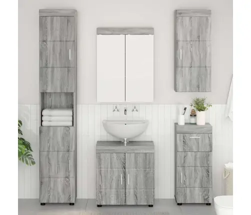 Vonios Baldų Rinkinys Tulum Pilkas Sonoma Apdirbta Mediena