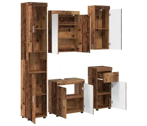 Vannas Istabas Mēbeļu Komplekts Ar Atvilktni Tulum Vecs Koks Vidaxl