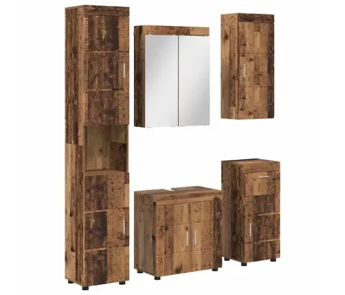 Vonios Baldų Rinkinys Tulum Senas Medis Apdirbta Mediena