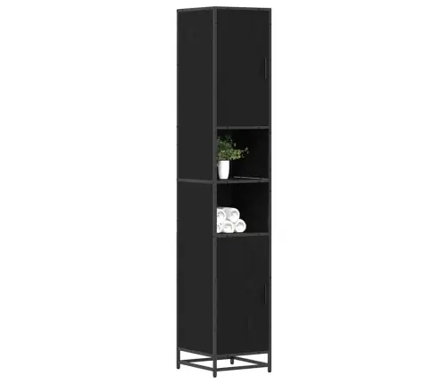 Vannas Istabas Skapītis Melns Ozols 35 X 37.5 X 188.5 Cm Vidaxl