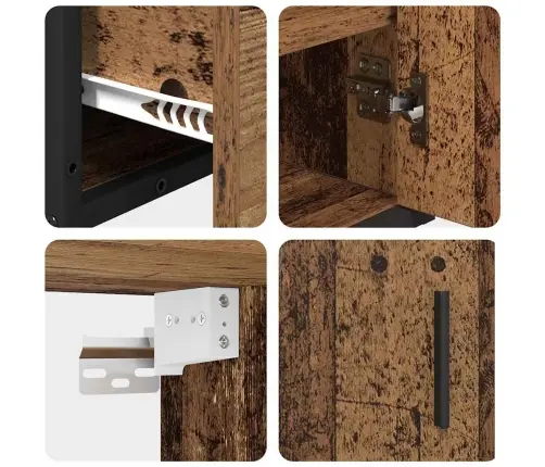 Vannas Istabas Mēbeļu Komplekts 2 Pcs Vecs Koks 65 X 33 X 60 Cm Vidaxl