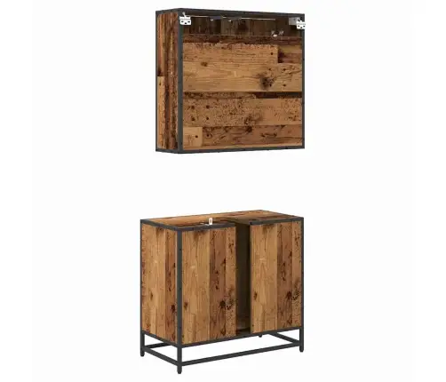 Vannas Istabas Mēbeļu Komplekts 2 Pcs Vecs Koks 65 X 33 X 60 Cm Vidaxl
