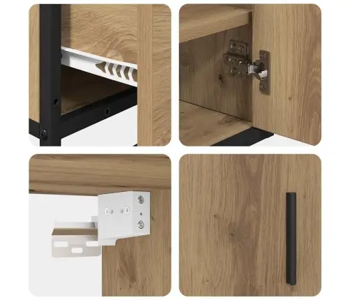 Vannas Istabas Mēbeļu Komplekts Ar Durvīm 2 Pcs Amatnieku Ozola Vidaxl