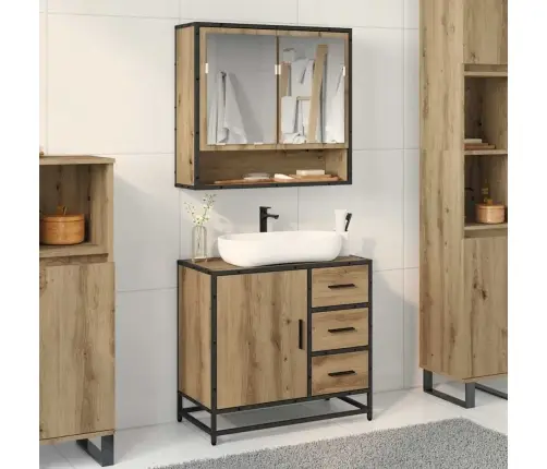 Vannas Istabas Mēbeļu Komplekts Ar Durvīm 2 Pcs Amatnieku Ozola Vidaxl