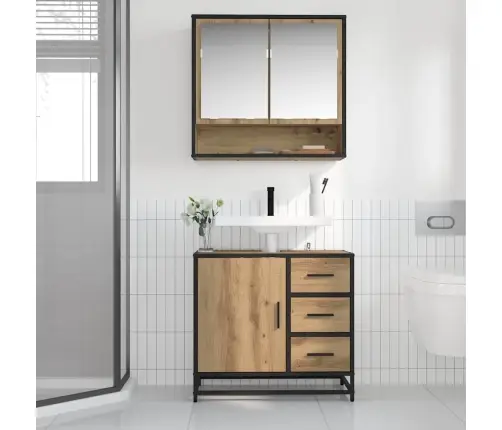 Vannas Istabas Mēbeļu Komplekts Ar Durvīm 2 Pcs Amatnieku Ozola Vidaxl