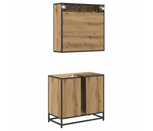 Vannas Istabas Mēbeļu Komplekts Ar Durvīm 2 Pcs Amatnieku Ozola Vidaxl